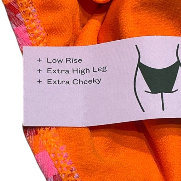 Striped Pink and Orange Bikini Bottom - Picture 7 of 8